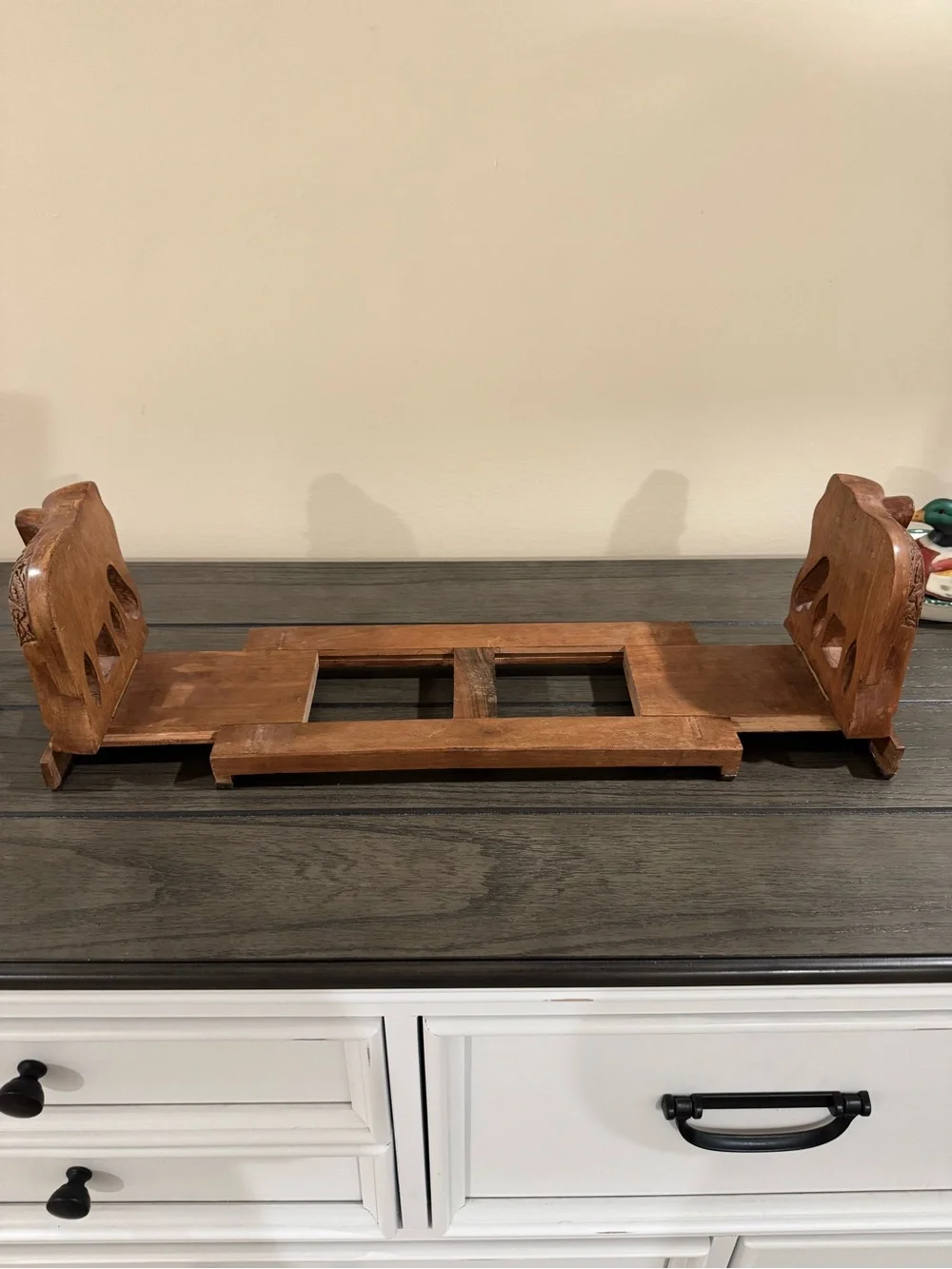 Handcrafted Brown Wooden Bookends